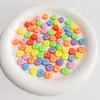 Acrílico Colorido Cara Sonriente Plana Redonda Agujero Recto Cuentas Sueltas Hecho a Mano DIY Pulsera Creativa Cadena de Teléfono Móvil Accesorios para Ensartar Material