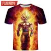 Camiseta de manga corta con estampado 3D de Dragon Ball Saiyans para estudiantes de secundaria, ropa genial para niños grandes