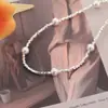 Collar Coreano de Perlas de Plata Rota para Mujer 2025 Nuevo Estilo Caliente Lujo Accesible Nicho Ins Diseño de Alta Gama Cadena para la Clavícula