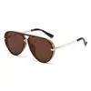 2026 Gafas de Sol de Moda Europeas y Americanas de Venta Caliente Transfronterizas Estilo Simple Versátil Elección de Influencer Montura Grande Estilo Aviador Retro
