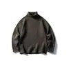 Ropa Vintage 2025 Otoño/Invierno Nuevo Estilo Perezoso Retro Japonés Suéter de Cuello Alto para Hombre Punto Casual de Color Sólido