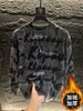Camiseta Básica de Manga Longa Mais Vendida para Outono e Inverno, Moda Masculina Tendência, Estilo Coreano, Moletom com Gola Redonda e Estampa de Letras de Alta Qualidade, Lantejoulas Desgastadas