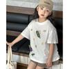 Camiseta de Manga Corta para Niña Little Red Fish 2026 Verano Nuevo Estilo Top Infantil Versátil de Media Manga para Niñas Mayores
