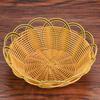 [Diámetro grande 21 cm altura 8.5 cm] cesta tejida tipo ratán cesta para alimentos cesta para pan azul plato para frutas cesta para frutas