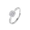 Nuevo anillo de diamantes cuadrados con cadena de circón para mujer, anillo de bodas plano con destellos, de alta calidad, delicado, exquisito, para el dedo índice, simple y a la moda.