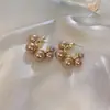 Pendientes Vintage Estilo Francés con Ojo de Gato Incrustado de Diamantes y Perlas, Pendientes de Lujo Ligero de Gama Alta, Exquisitos y Modernos Accesorios para Orejas Versátiles al por Mayor