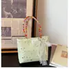 Bolsa de mão doce de moda com estampa de bolinhas e estrelas estilo coreano de alta aparência, bolsa de presente com laço da moda, bolsa tote estilosa