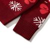 Ropa Infantil Transfronteriza Suéter Navideño de Bloques de Color Rojo y Verde Estilo Europeo y Americano para Niños y Niñas Suéter de Punto Base Jacquard de Doble Capa con Dibujos Animados
