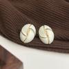 Pendientes de gota de aceite ovalados retro franceses, elegantes pendientes de estilo vintage con aguja de plata, pendientes de alta calidad de estilo antiguo medio.