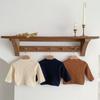 Ropa para Niños Estilo Coreano Cárdigans para Bebé para Niño y Niña Ropa de Primavera y Otoño Camiseta Básica de Punto Waffle para Bebé Abrigo Delgado
