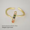 Anel Simples Transfronteiriço Europeu e Americano para Mulheres, Fileira Única de Diamantes, Anel Aberto Ajustável, Joia de Mão Elegante de Nicho, Abertura em Lote Misto