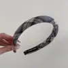 Diadema de Tela Oscura a Cuadros Simple y Versátil para Niñas, Moda de Principios de Otoño, Diadema de Corona Alta, Diseño de Nicho