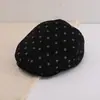 Sombrero retro de lunares estilo Hong Kong a la moda, sombrero elegante y versátil para primavera y otoño, boina para niños
