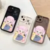 Chica divertida con mascarilla, luciendo relajada, funda de silicona para teléfono para Apple 18 Pro Max, funda protectora de carcasa blanda para iPhone 14 Pro Max
