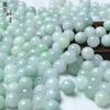 Cuentas de jade sueltas, cuentas redondas de 8 mm, verde glutinoso, blanco hidratante, Jade Myanmar, productos sueltos, cuentas de jade al por mayor.