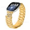 Compatible con la correa de acero inoxidable Fitbit Versa4 de tres cuentas para Versa3/Sense2.