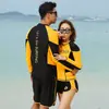 Traje de baño de dos piezas para mujer coreana con protección solar, manga larga, pantalón largo, rash guard, secado rápido, adelgazante, traje de surf, traje de baño para snorkel