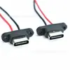 Flange de dupla orelha para baterias de lítio chicote de cabo conector fêmea TIPO-C fio vermelho-preto 2P soquete de carregamento USB-C
