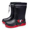 Zapatos impermeables de moda transfronterizos hasta la pantorrilla con cordón elástico, botas de lluvia para hombres, repartidores, ropa para exteriores, pesca, botas de lluvia antideslizantes