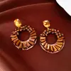 Brincos redondos de tarraxa cravejados de diamantes com pino de prata, brincos de estilo étnico vintage, luxo leve, moda de alta qualidade, acessórios de orelha versáteis, joias requintadas