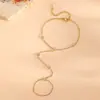 Joyería de Acero Inoxidable Electrochapado al Vacío con Oro de 18 Quilates Pulsera Anillo de Gama Alta Mariposa Forma de Corazón Cadena de Muñeca Incrustada con Diamantes para Mujer