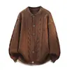 Jaqueta Cardigan de Tricô Retrô 2026 Masculina Gola Redonda Botão Único Color Block Solta Outono Inverno Casaco Suéter