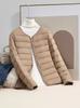 Nueva Chaqueta Ligera de Plumón y Algodón para Mujer 2026, Estilo Corto, Abrigo Interior de Algodón para Otoño e Invierno, Cuello Redondo y en V de Doble Uso, Chaqueta Acolchada de Algodón