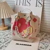 Bolsas de Mano Tejidas Populares Japonesas y Coreanas Cuidadosamente Seleccionadas, Bolsos de Trabajo Portátiles, Bolsos Tote de Gran Capacidad, Bolsos Cuadrados Pequeños para el Viaje Diario