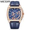 Reloj Deportivo Cronógrafo Multifuncional para Hombre Tipo Barril MEGIR Resistente al Agua Venta al por Mayor Luminoso Calendario Reloj de Cuarzo