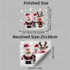 Adesivos de Natal para janela de pelúcia BRUP com Papai Noel, um boneco de neve e uma rena - um conjunto de três. BR-UV5796C