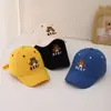 Gorra de Béisbol de Primavera para Niños de 1 a 6 Años con Diseño de Oso Bordado de Dibujos Animados, Adecuada para Niñas y Niños, Tela de Algodón, Gorra de Visera