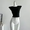 Camiseta Sexy de Manga Corta sin Espalda Estilo Spice Girl Europeo y Americano para Mujer Verano Diseño con Sentido Ajustada Nicho Top Corto Moderno