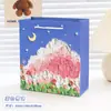 Bolsa de Regalo de Dibujos Animados Bolsa de Regalo de Cumpleaños Estilo Pintura al Óleo Popular Bolsas para Dulces Galletas Regalos de Agradecimiento Bolsa de Papel