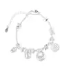 Pulsera DIY Hecha a Mano de Plata S925 Rey Ciervo Dorado con Palabras Auspiciosas de Paz y Bendición, Colgante Pequeño Candado de Fortuna Gordito, Pulsera Trenzada de Nuevo Estilo