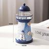 Farol de ferro estilo mediterrâneo, pintura artesanal, farol eletrônico, decoração para casa, pêndulo criativo, 15 cm