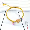 Pulsera de Cuentas Disco Mariposa Dopamina Oro Arena Ojo de Diablo Dorado Cobre Chapado en Oro Único Moda Artística Estilo Femenino
