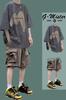 Camiseta de verano de manga corta holgada moda estudiantes casual niños ropa genial traje con shorts deportivos