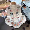 Garantía de Calidad Seda Real Reductora de Edad Nuevo Estilo Chino para Madres Bordado Jacquard Pesado Botones de Rana Estilo Étnico Chal con Temperamento