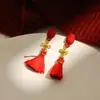 Nuevos Pendientes Rojos de Año Nuevo 2026, Pendientes del Zodiaco del Año del Caballo, Lindos y Festivos, Accesorios para Orejas de Riqueza y Prosperidad