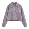 Suministro Transfronterizo al por Mayor Ropa de Otoño para Mujer Estilo Europeo y Americano Chaqueta Corta de Cuero con Cuentas Estilo Europeo y Americano 2561