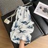 Pantalones de Bolsillo Ancho de Pierna Cruzados Nuevos de Corea del Sur Estilo Nacional Estampado Mariposa Distintivo Estilo Occidental Casual Rectos