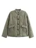 Chaqueta acolchada de algodón con botones transfronteriza europea y americana para mujer AliExpress moda cómoda retro casual abrigo chaqueta