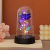 Luz Nocturna de Flor Eterna Rosa Dorada Color Oro con Lámina de Oro Navidad Maestro Día de San Valentín Chino Día de San Valentín Romántico Día de la Madre Regalo Adornos