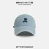 Gorra de Béisbol de Mezclilla Lavada Estilo Retro Americano para Mujer, Versión Coreana, Gorra de Pico Bordada para Hombre que Adelgaza el Rostro, Casual