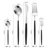 Cuchillo y Tenedor para Bistec de Acero Inoxidable Portugués Transfronterizo Vajilla Occidental Set de Cinco Piezas para Hotel Cuchara de Café Dorada Fruta