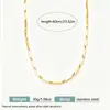 Cadena de bambú con nudo simple en forma de diamante estilo europeo y americano, moderna y única, versátil para hip-hop, collar de acero inoxidable para hombre en oro de 18k