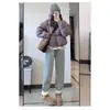 Pantalones Casuales Gruesos de Forro Polar de Cordero, Estilo Ins Trendy Otoño/Invierno para Mujer, Joggers Sueltos Acortados para Personas Petites