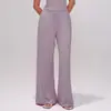 Calça Casual Larga de Tecido Escovado Estilo Europeu e Americano Transfronteiriça para Mulheres, Calça Longa Elástica com Cordão para Esportes Fitness 3058