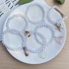 Pulseira infantil fofa com pingente de concha colorida para meninas, de plástico, com contas de pérolas coloridas e desenho animado do oceano
