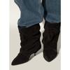 2025 comércio exterior novo fosco anti-veludo pontudo salto fino salto baixo moda plus size salto gato botas ocidentais botas curtas sapatos femininos
